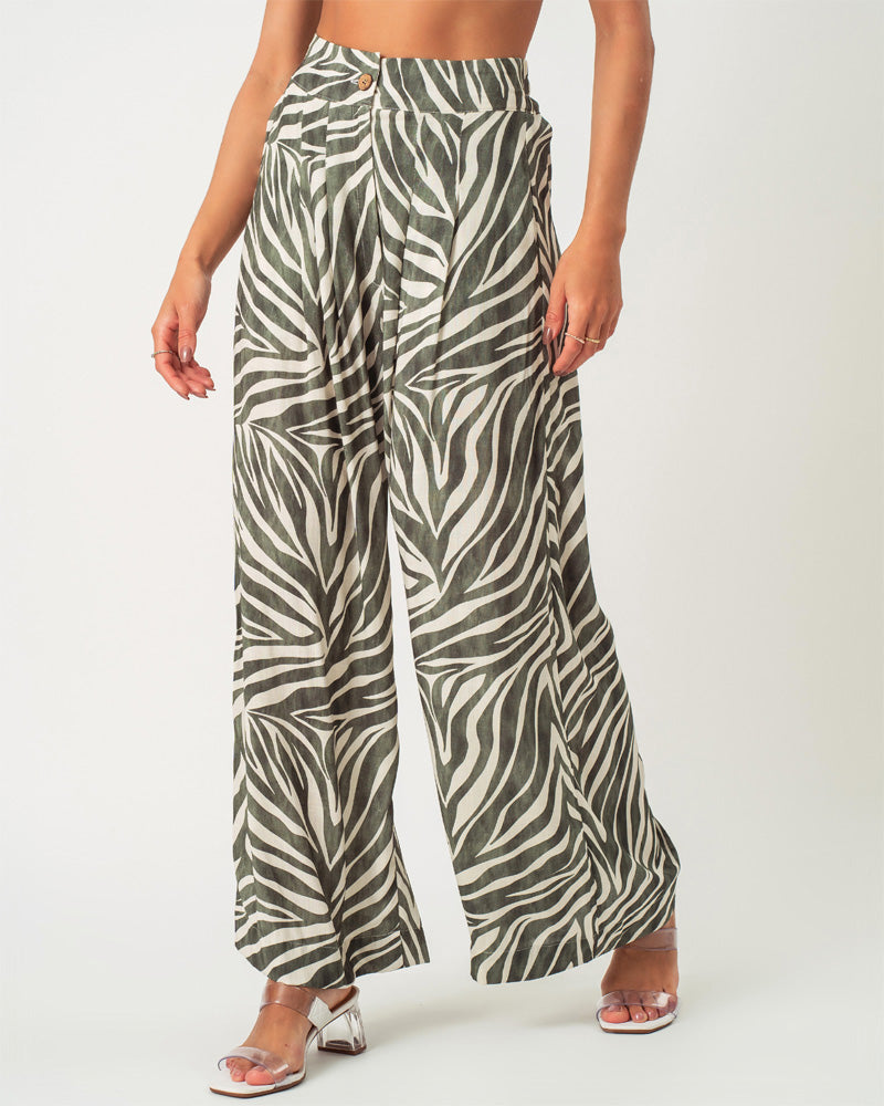 CALÇA PANTALONA ZEBRA VERDE