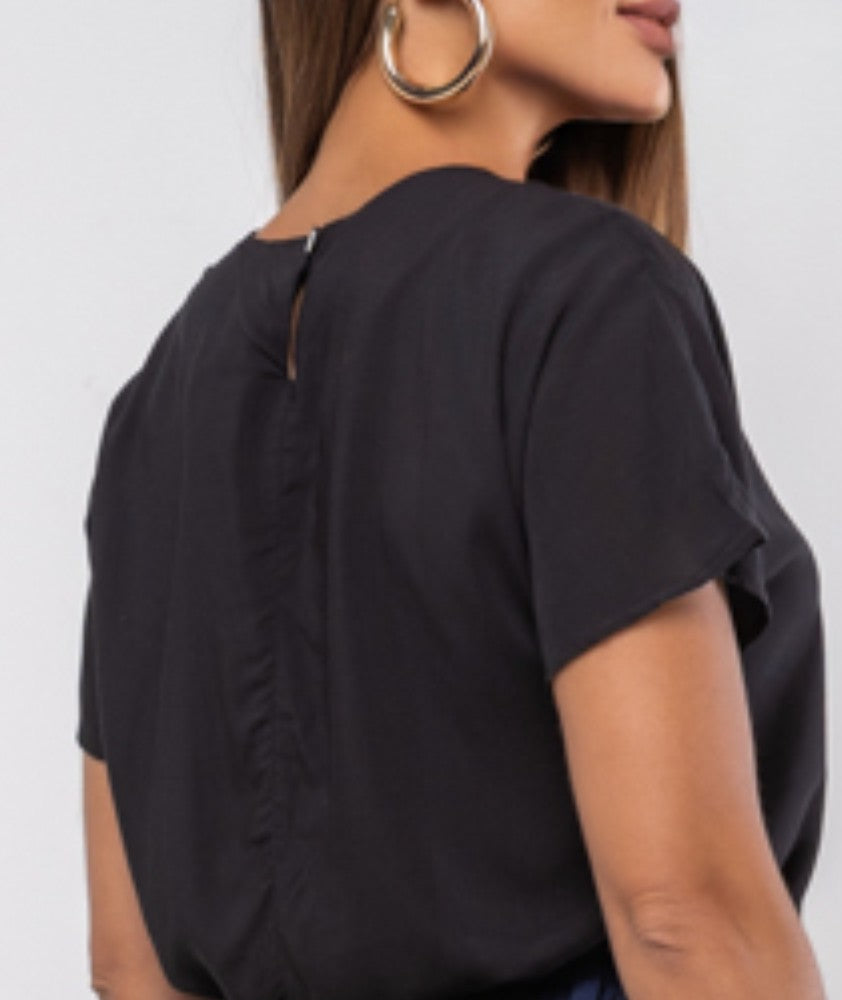 CAMISETA VISCOSE AZULO PRETO