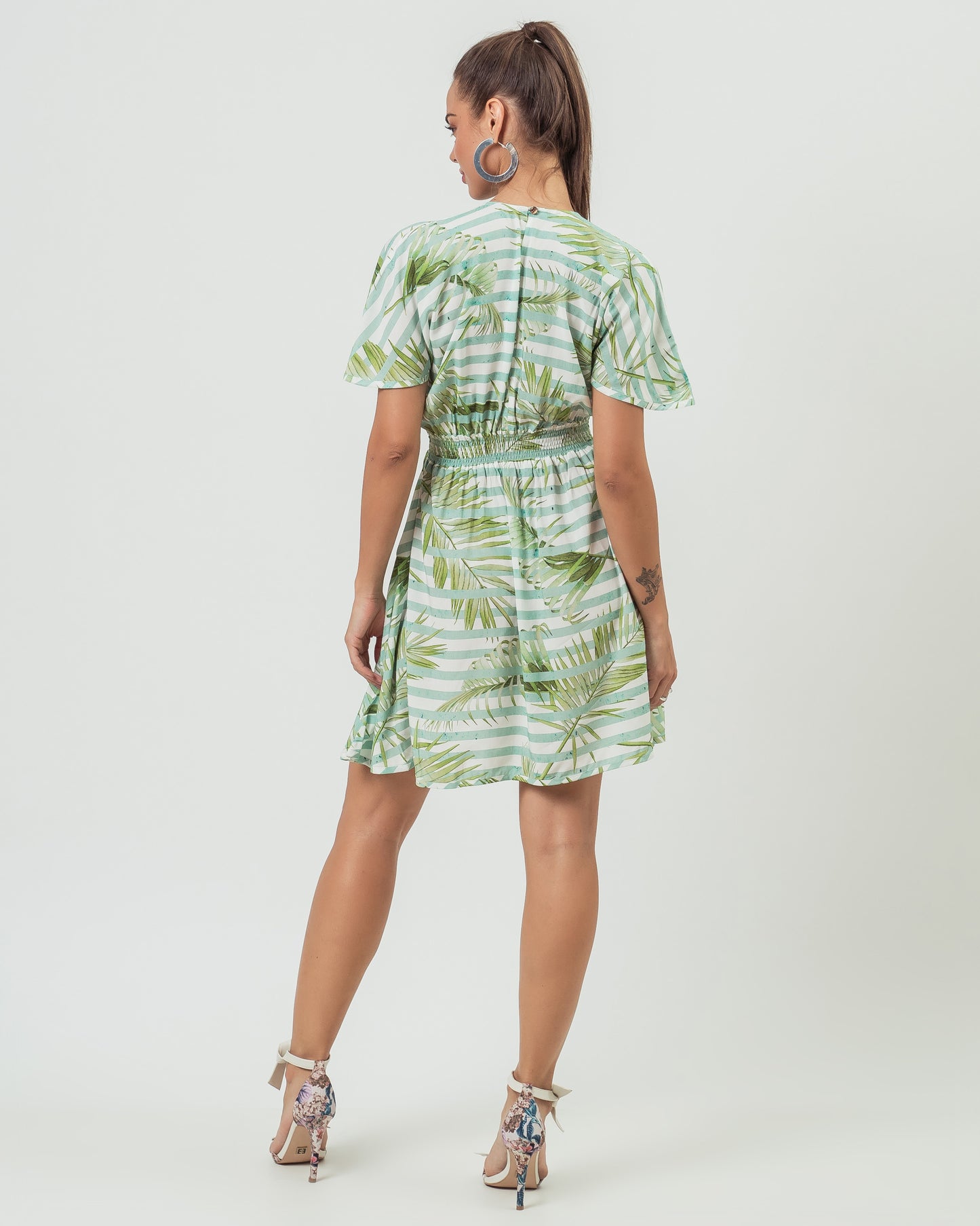 VESTIDO LASTEX NAZARÉ LISTRA NATUREZA