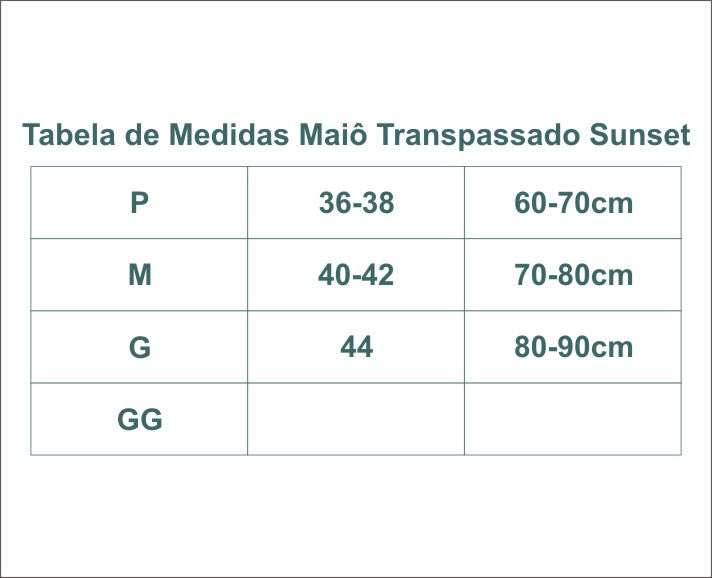 MAIÔ TRANSPASSADO SUNSET CAJU FOLHAGEM