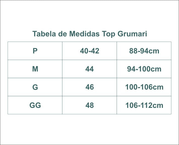 TOP GRUMARI MEIA TAÇA TUCANO FOLHAGEM