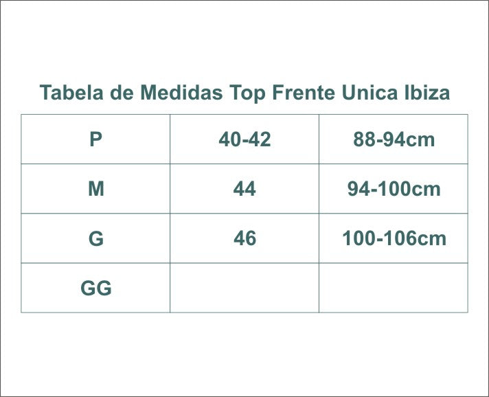 TOP FRENTE UNICA AJUSTES IBIZA TUCANO FOLHAGEM