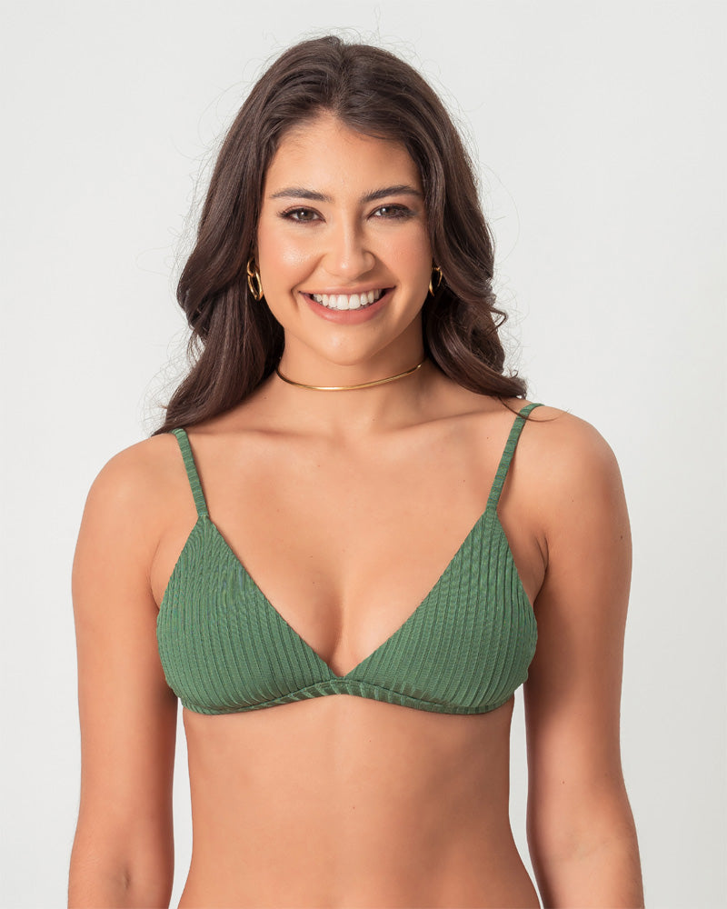 TOP CAMISETA A MALIBU CANELADO VERDE