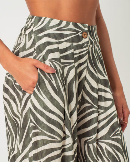 CALÇA PANTALONA ZEBRA VERDE