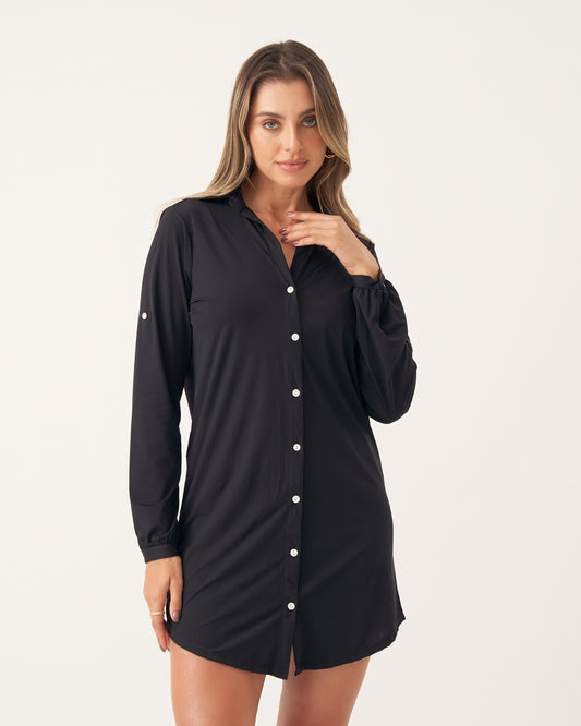 CAMISA UV BOTÕES PRETO