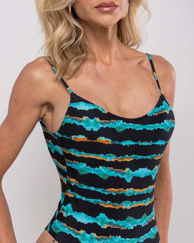 MAIO ALCINHA AJUSTE AZULO ONDAS ELETRICAS