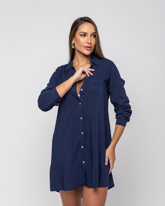 CAMISA VISCOSE AZULO MARINHO