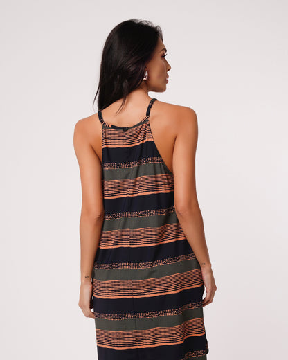 VESTIDO BIO ALCINHA BOLSINHO AZULO ELEMENTOS PRIMÁRIOS