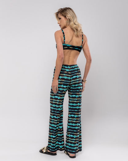 CALÇA PANTALONA BIO AZULO ONDAS ELETRICAS