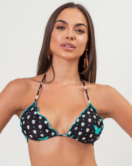 TOP BABADINHO MARESIAS BORBOLETA PRETO