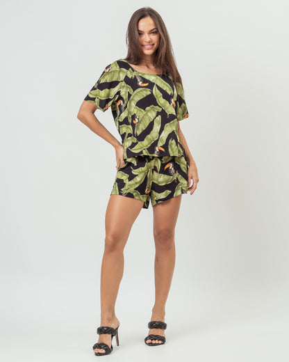 CAMISETA AVENTURA TUCANO FOLHAGEM