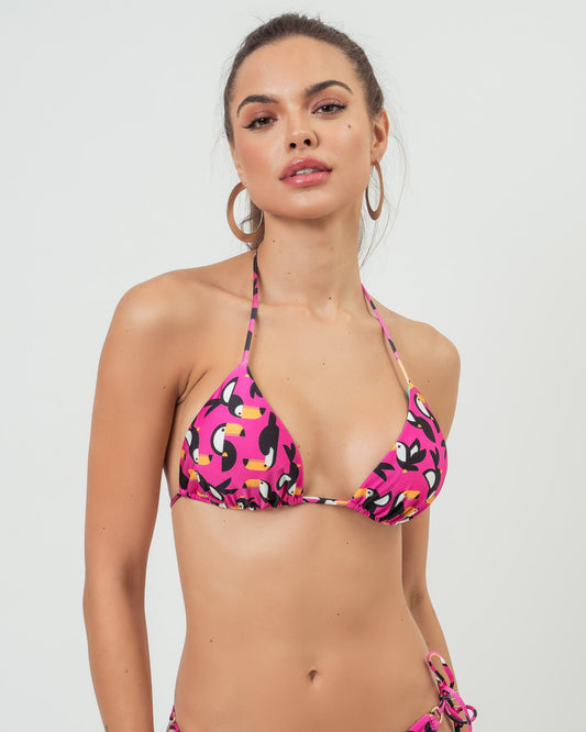 TOP CORTININHA IPANEMA TUCANO ROSA CHOQUE