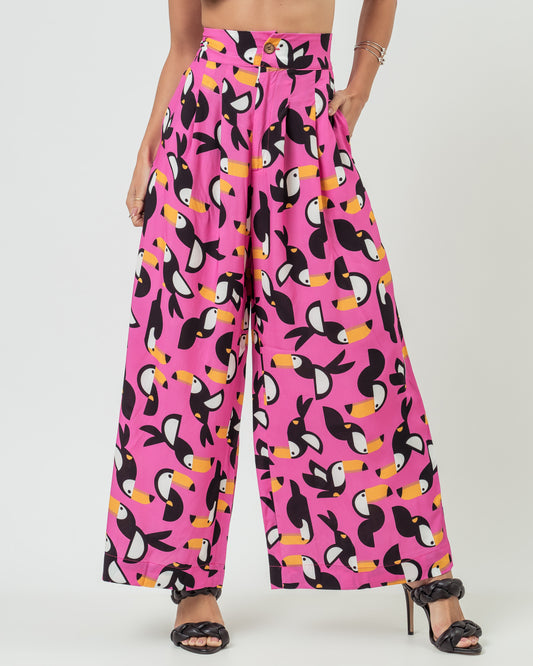 CALÇA PANTALONA TUCANO ROSA CHOQUE