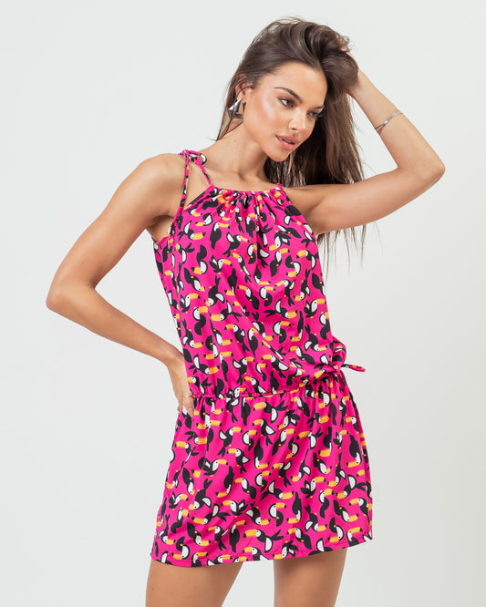 VESTIDO AJUSTE ENSEADA TUCANO ROSA CHOQUE