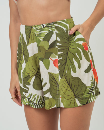 SHORT CONFORT TAORMINA CAJU FOLHAGEM