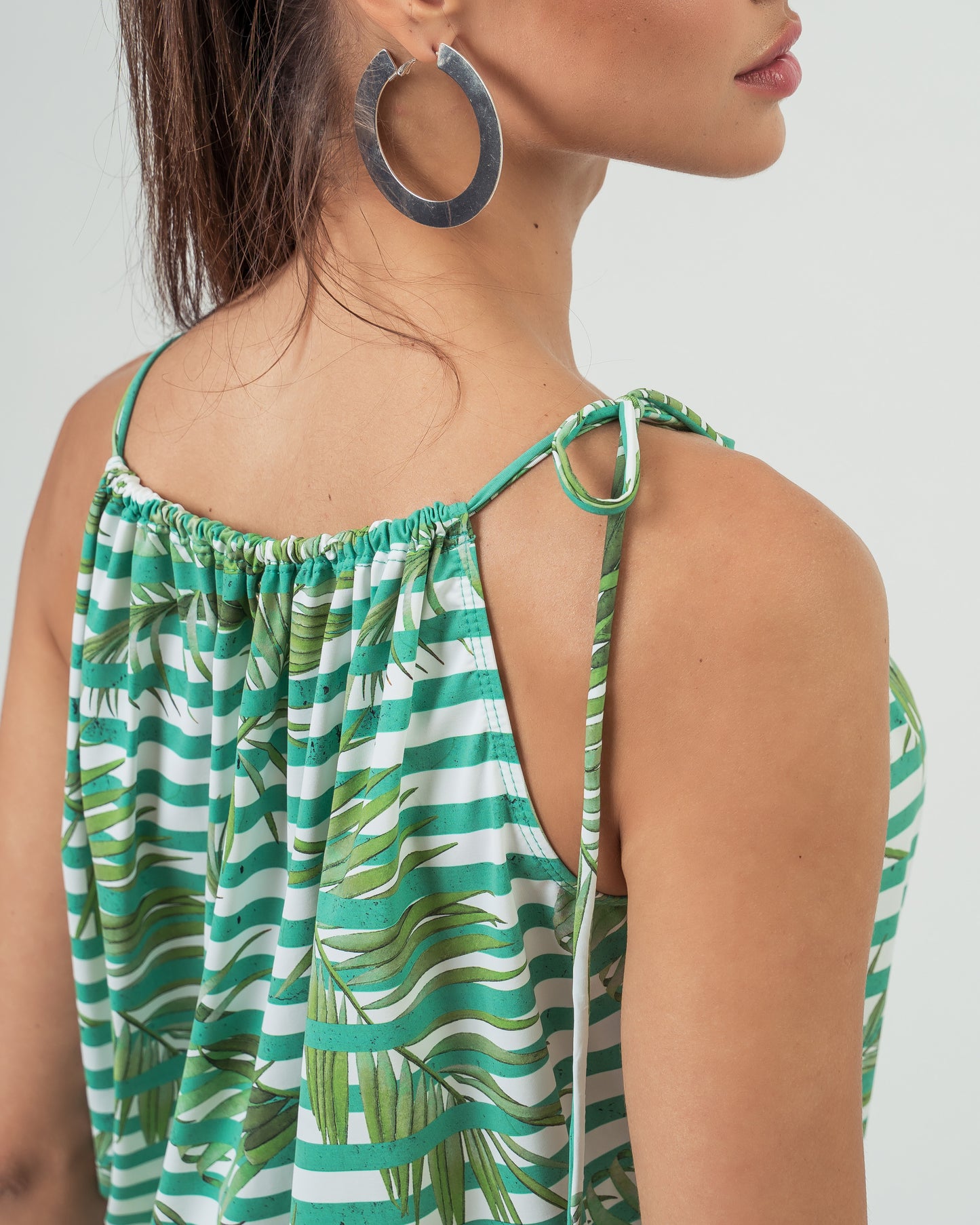 VESTIDO AJUSTE ENSEADA LISTRA NATUREZA