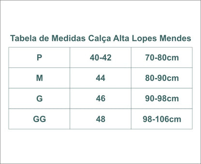 CALCA ALTA FRANZIDO LATERAL LOPES MENDES TUCANO FOLHAGEM
