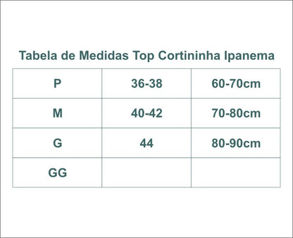 TOP CORTININHA IPANEMA TUCANO MARESIA