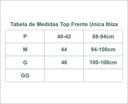 TOP FRENTE UNICA AJUSTES IBIZA TUCANO FOLHAGEM